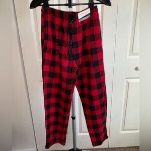 🆕 Perry Ellis Red and Black Checkered Plaid Pajama Pants